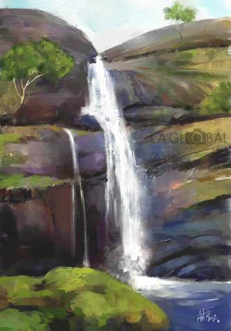 Water Fall Giclée Print No. 02 — giclée art print by ArtFeliz