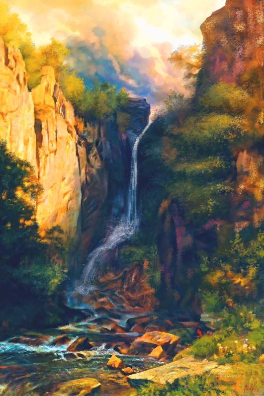 Water Fall Giclée Print No. 04 — giclée art print by ArtFeliz