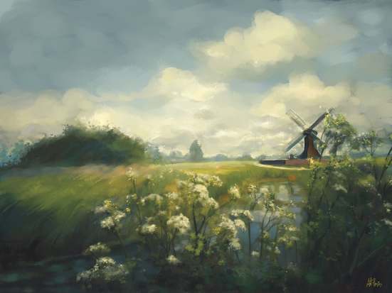 Wind Mill Giclée Print No. 02 — giclée art print by ArtFeliz