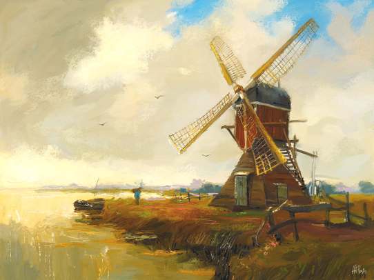Wind Mill Giclée Print No. 03 — giclée art print by ArtFeliz