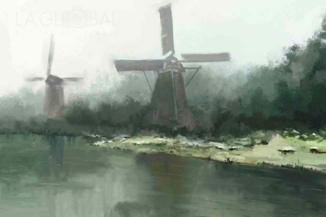 Wind Mill Giclée Print No. 04 — giclée art print by ArtFeliz