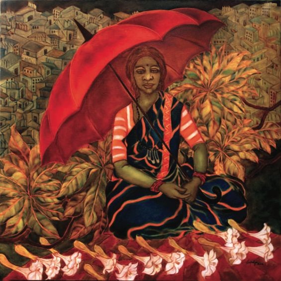 Supriya Amber, Home maker, Oil on Canvas, 36" x 36".
