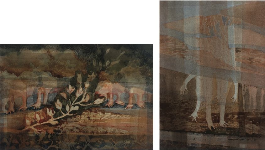 Kartik Pal, Rustier, Watercolour on Paper, 11â x 8â, 2020. | Life, Watercolour on Paper, 11â x 15â, 2020.