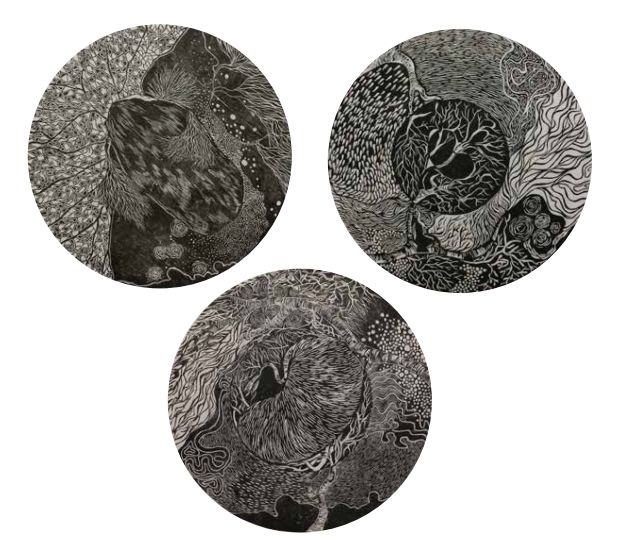 Life of Seed, Woodcut, Edition 3/10, 15.7ââ x 15.7ââ, 2019.