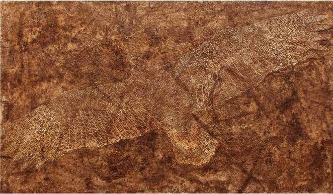 Mortal In My Body — original artwork, Wood, Tea Stain On Paper