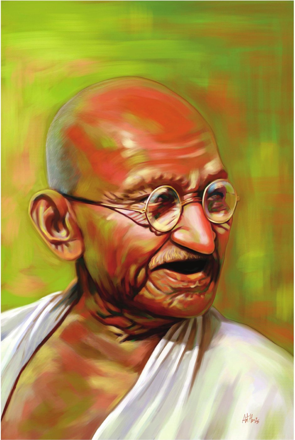 Mahatma Gandhi II — portrait commission by ArtFeliz
