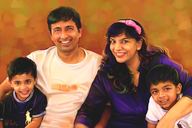 Sofa family study — portrait commission by ArtFeliz