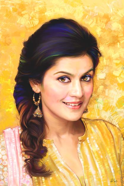 Saree portrait — portrait commission by ArtFeliz
